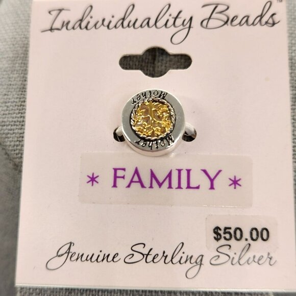 NWT Individuality Sterling Silver Mother Bead - Picture 1 of 2